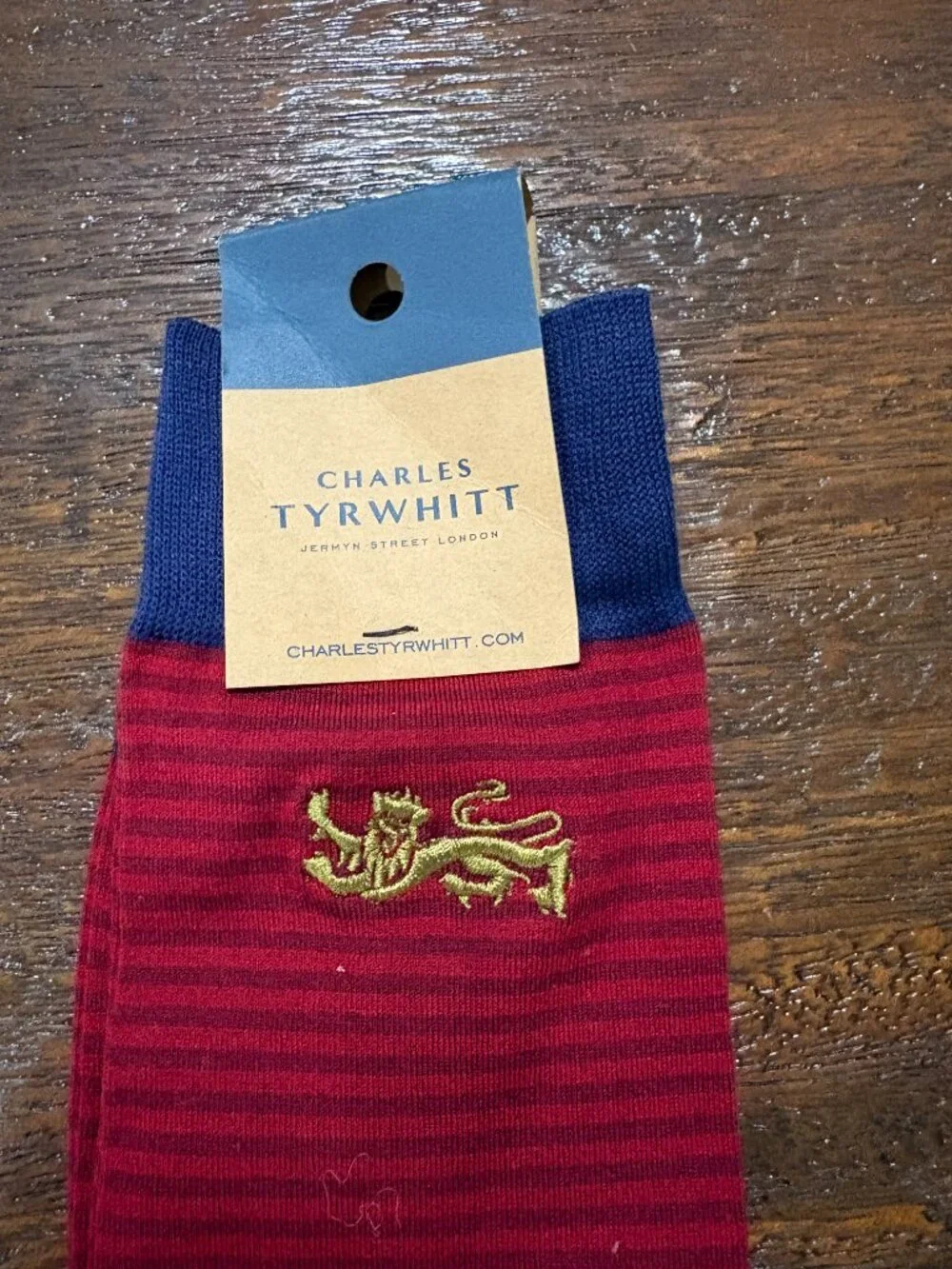 Charles Tyrwhitt Red Navy The Lions Men's Dress Socks sz M 6-10 NWT NEW